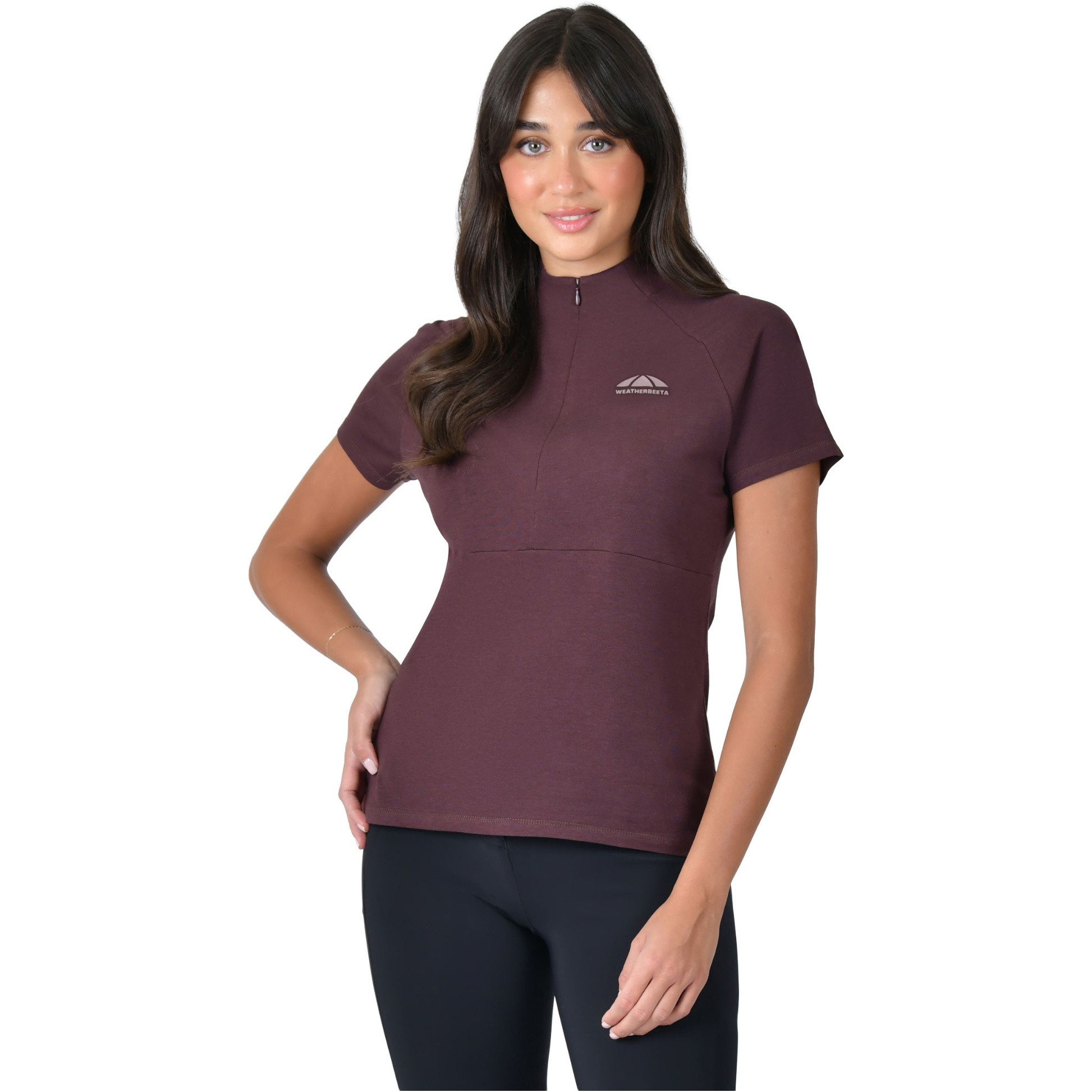 2026 WeatherBeeta Damen Bambus Kurzarm Performance Unterwäsche Layer 1028843023 - Mulberry